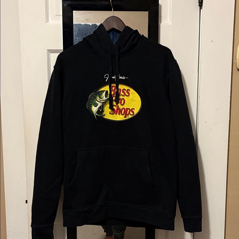 Bass Pro Shops Black Hoodie with Yellow Logo